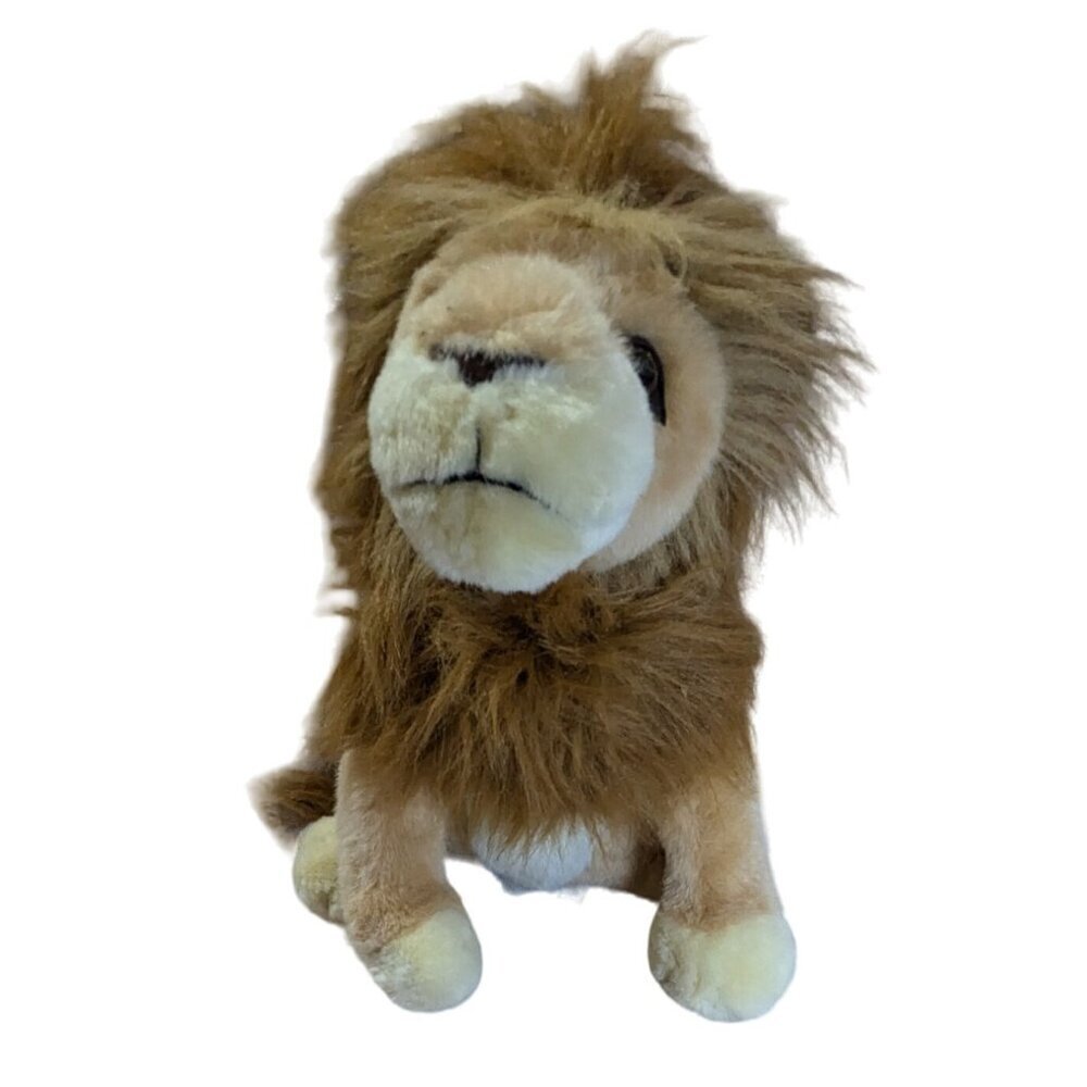 Funny Kids Plush Lion Stuffed Animal Toy 15 Inch Realistic Jungle Cat Brown Tan